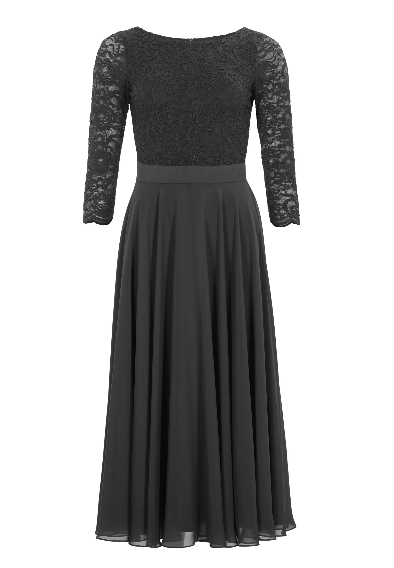 Abendkleid Midi mit Oberteil aus floraler Spitze und Chiffon Rock - Image 6