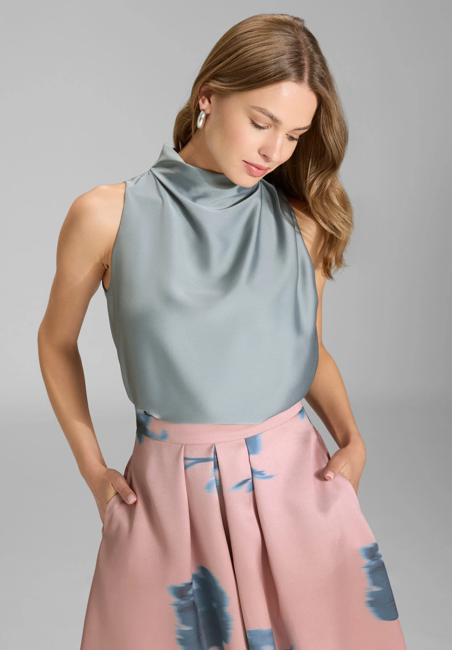 Faltenrock aus bedrucktem Twill - Image 3