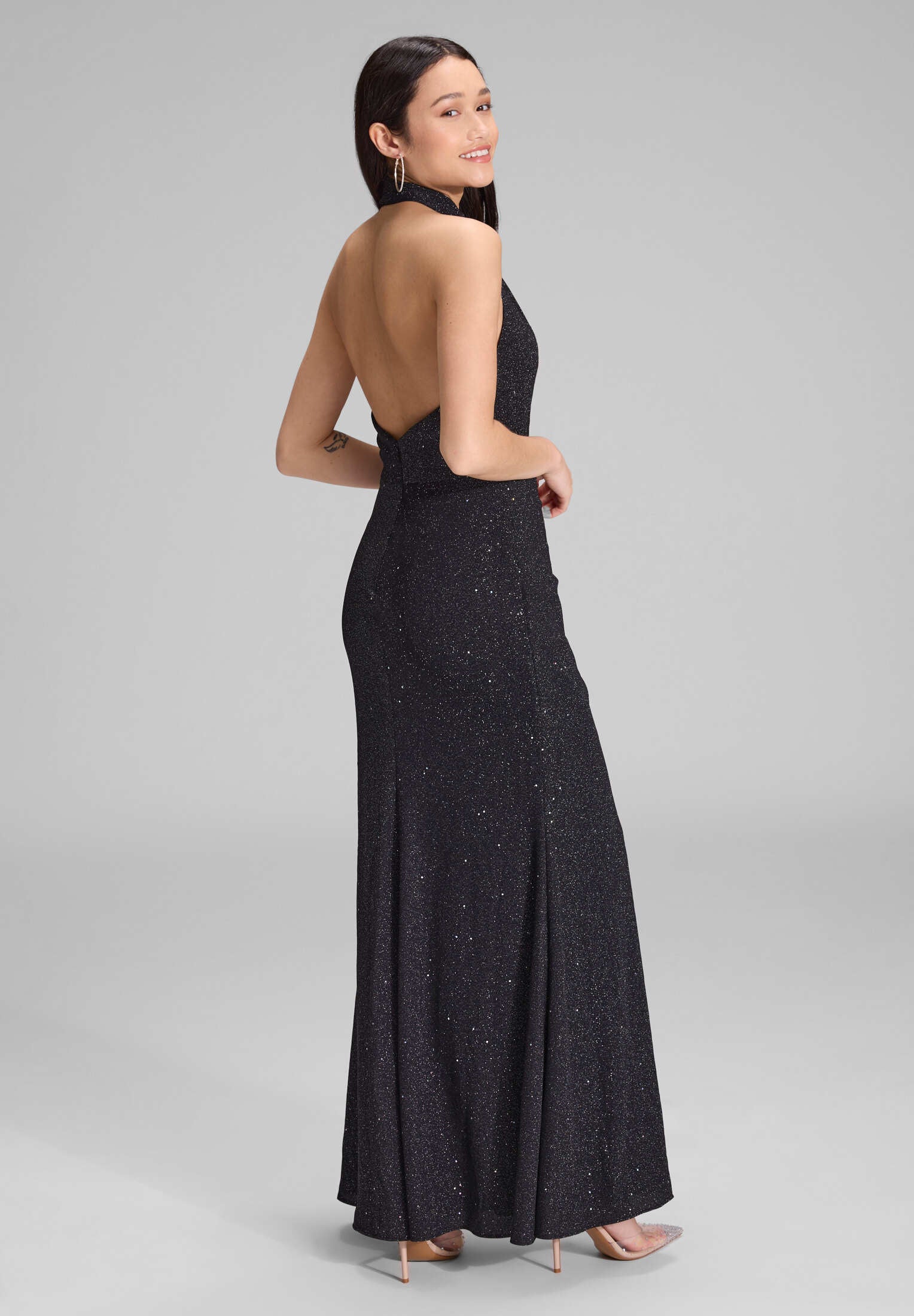 Hochgeschlossenes Abendkleid Schimmereffekt - Image 4