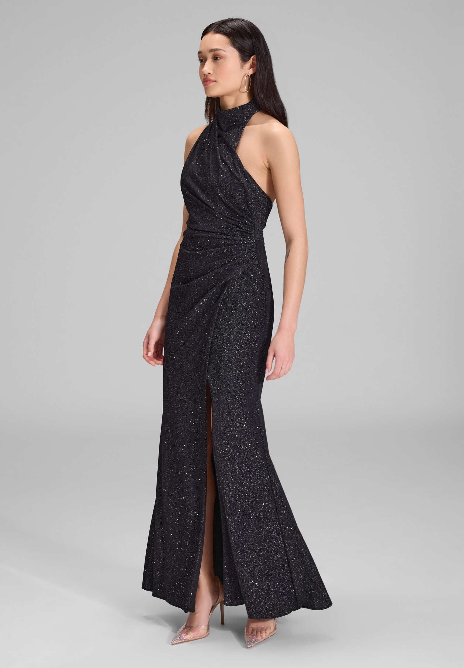 Hochgeschlossenes Abendkleid Schimmereffekt - Image 9