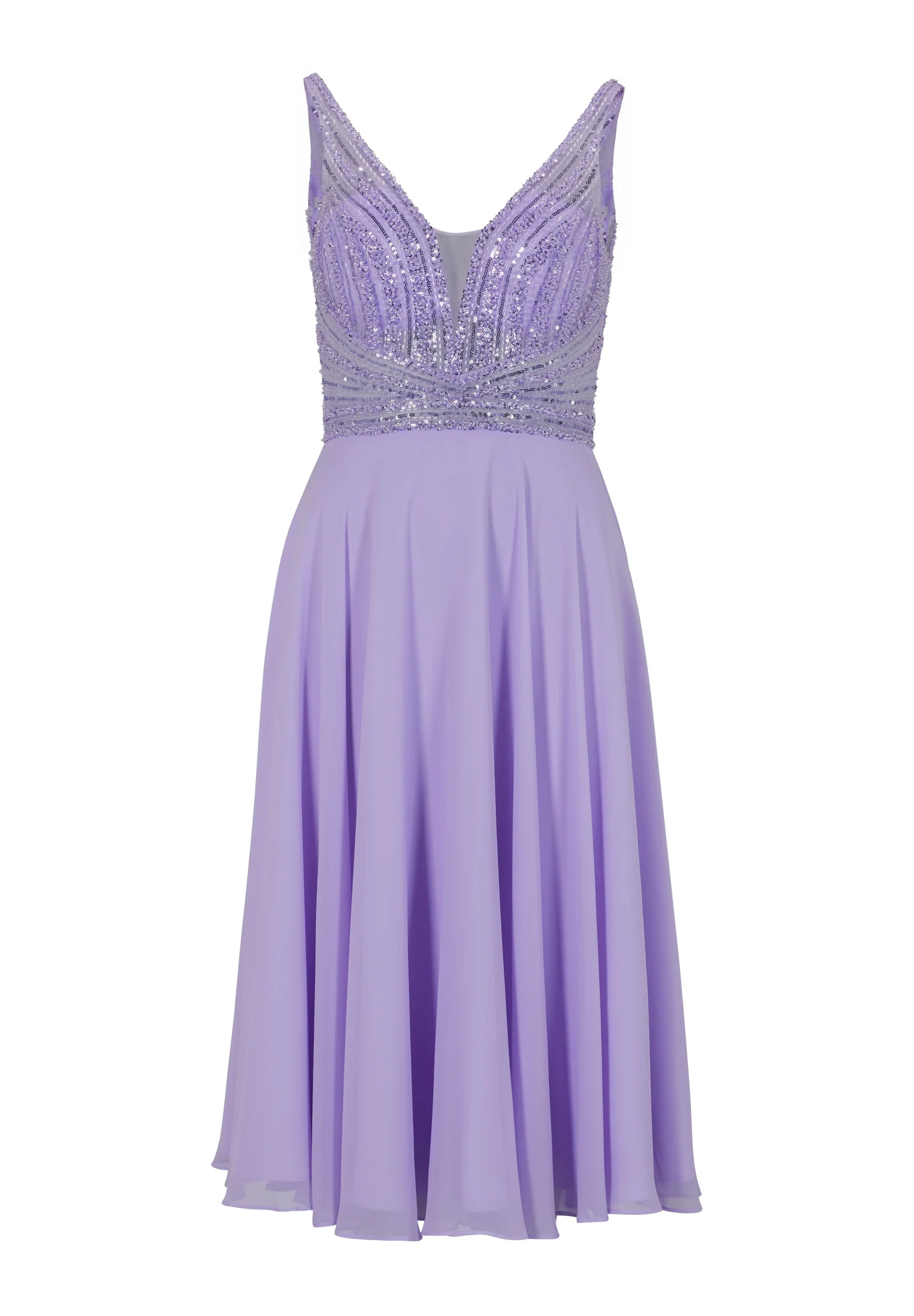 Midilanges Cocktailkleid aus Materialmix - Image 6