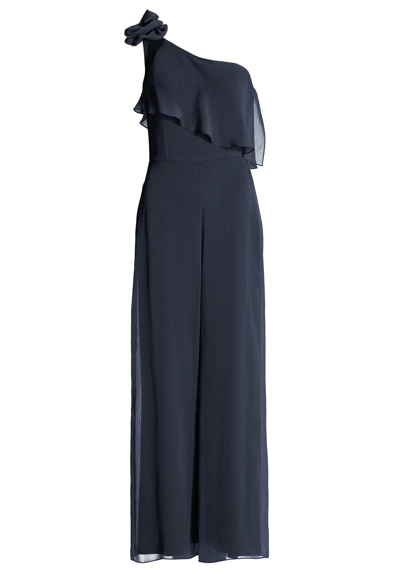 One-Shoulder Jumpsuit aus Crinkle Chiffon mit Blüte - Image 6