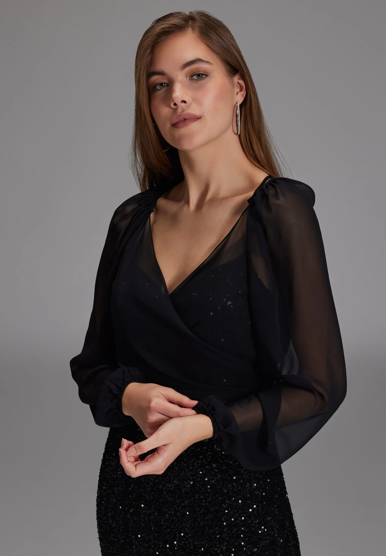 Wickelbolero mit langen Ärmeln - Image 6